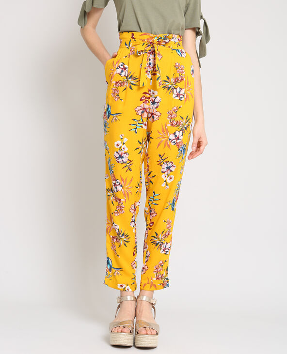 Pantalon fluide imprimé orange - Pimkie