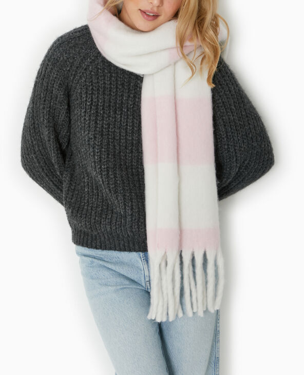 Grande écharpe en maille ultra douce rose clair - Pimkie