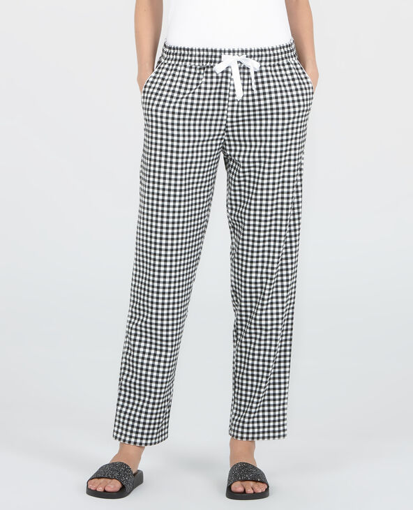 Pantalon homewear vichy noir - Pimkie