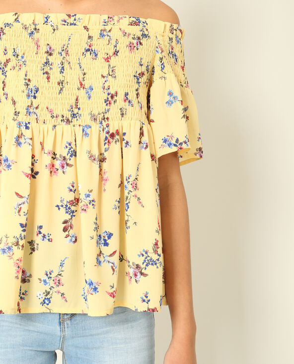 Blouse à fleurs Jaune pâle - Pimkie