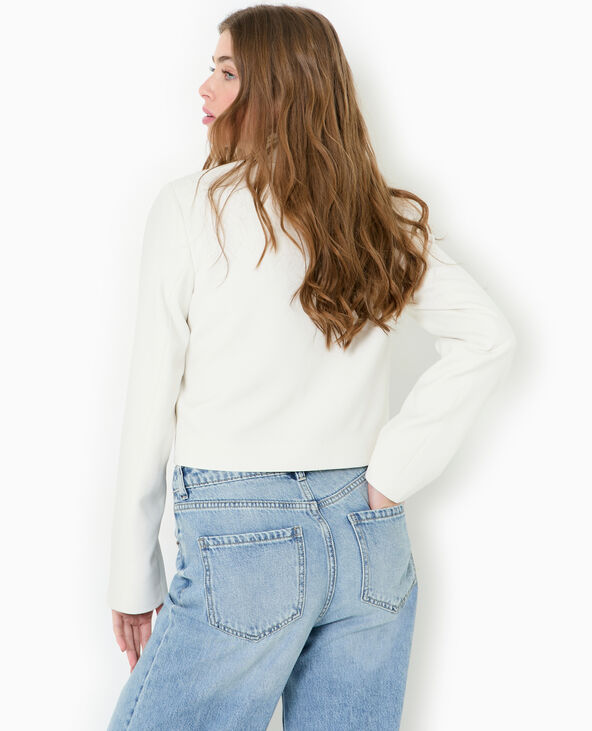 Veste city droite et courte blanc - Pimkie