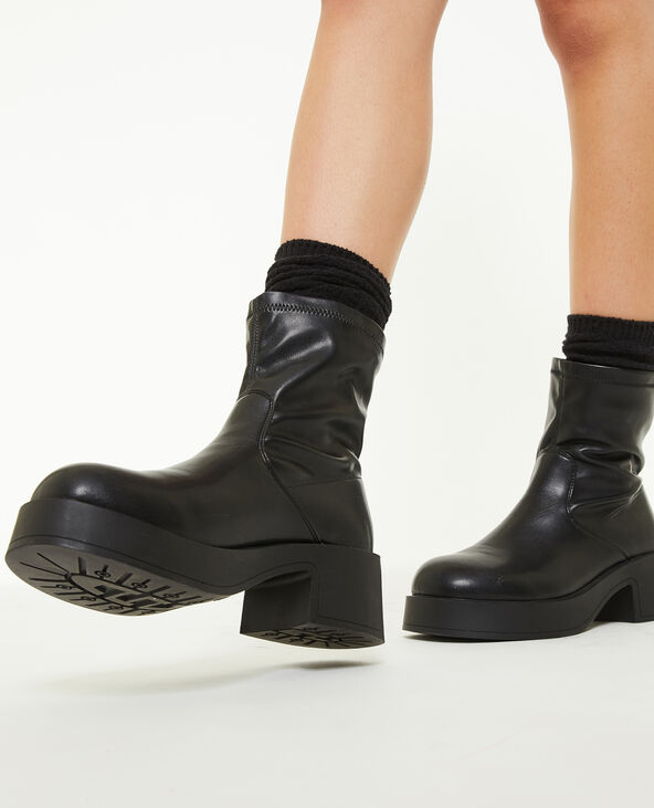 Boots bouts ronds noir - Pimkie