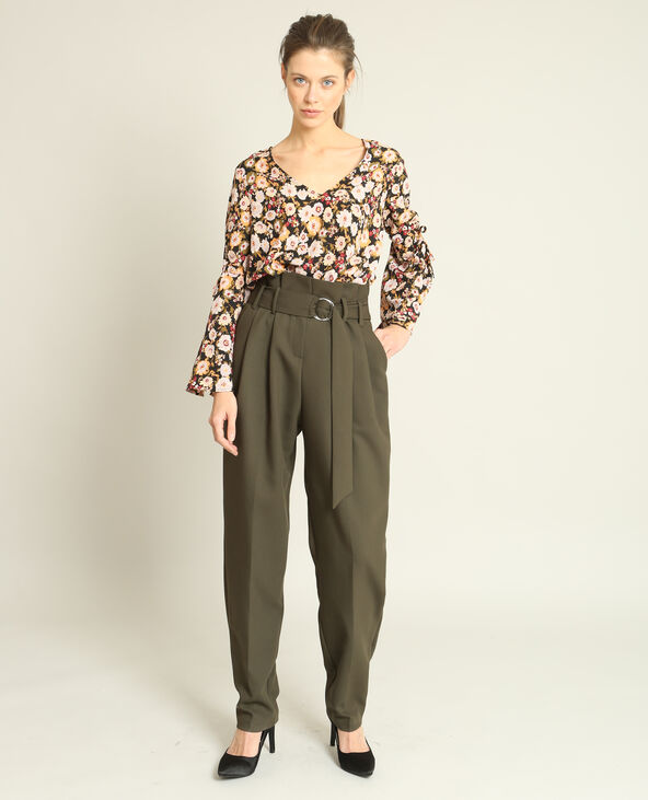 Pantalon carotte vert foncé - Pimkie