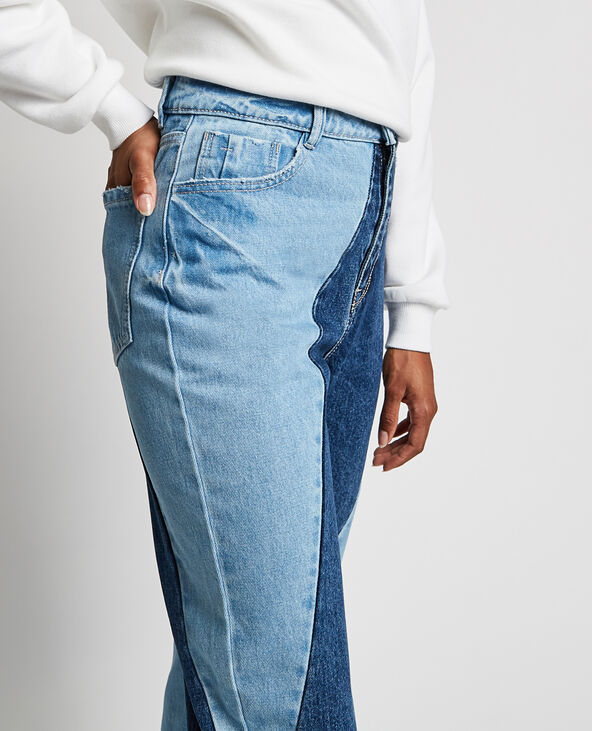 Jean mom bicolore bleu - Pimkie