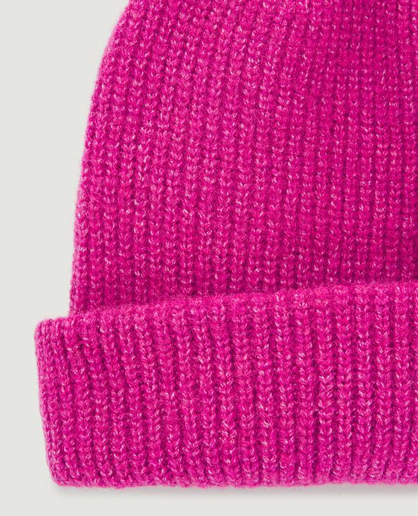 Bonnet avec revers rose - Pimkie