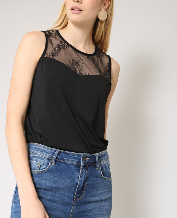 Top en dentelle noir - Pimkie