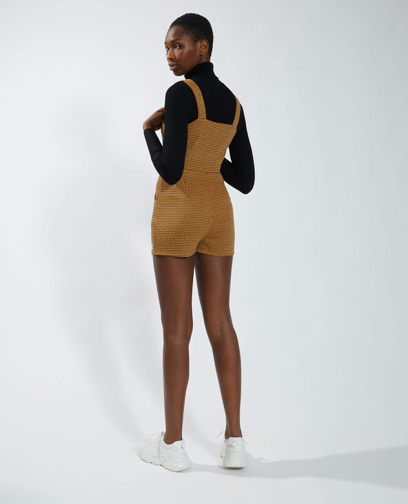 Combishort à motifs pied-de-poule marron - Pimkie
