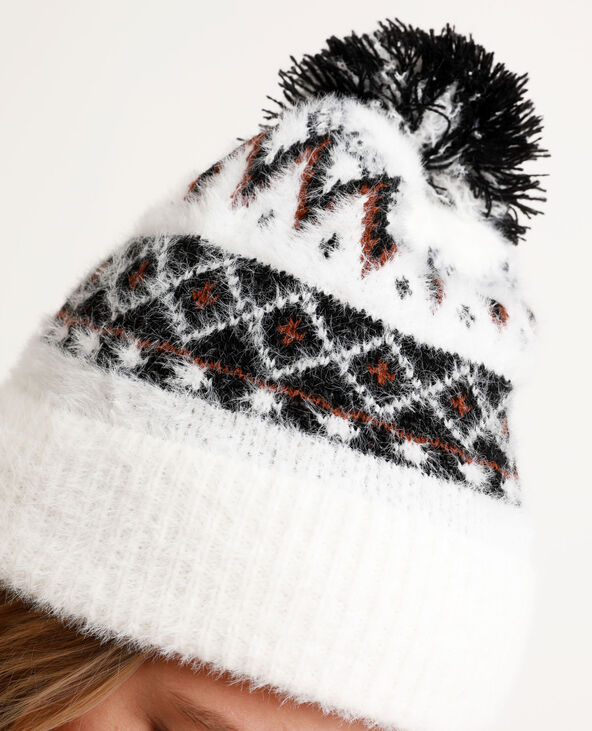 Bonnet jacquard blanc - Pimkie