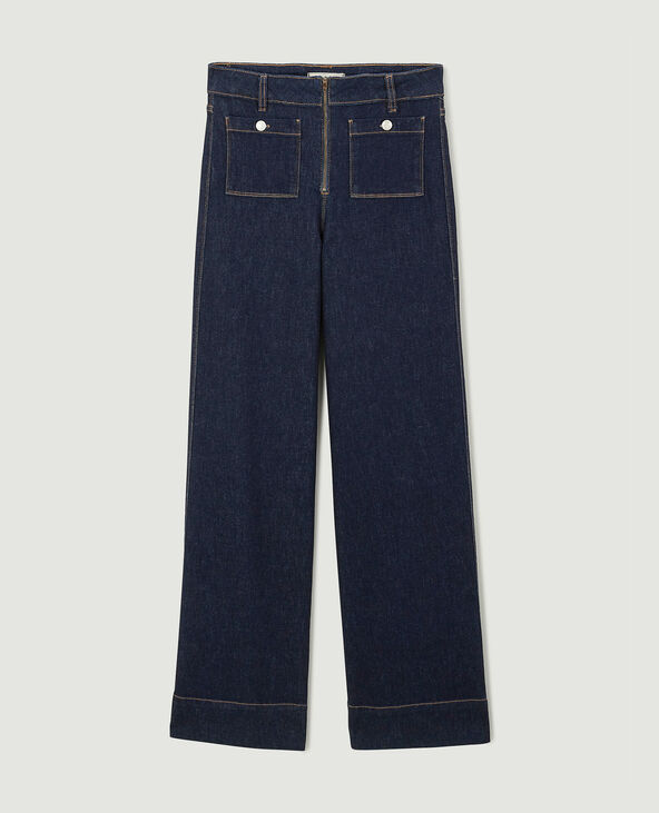 Jean Wide avec fermeture zippée apparente bleu - Pimkie