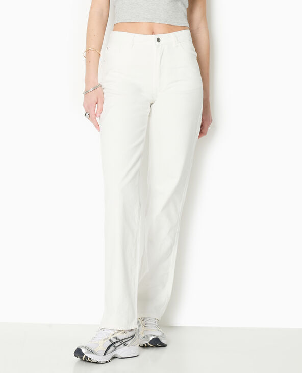 Jean droit avec strass blanc - Pimkie