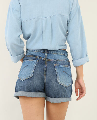Short en jean à revers bleu - Pimkie
