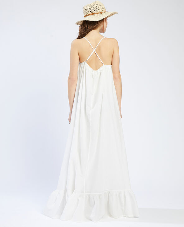 Robe longue à volants blanc - Pimkie