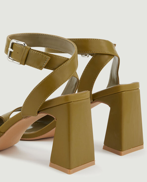 Sandales à talon vert de gris - Pimkie
