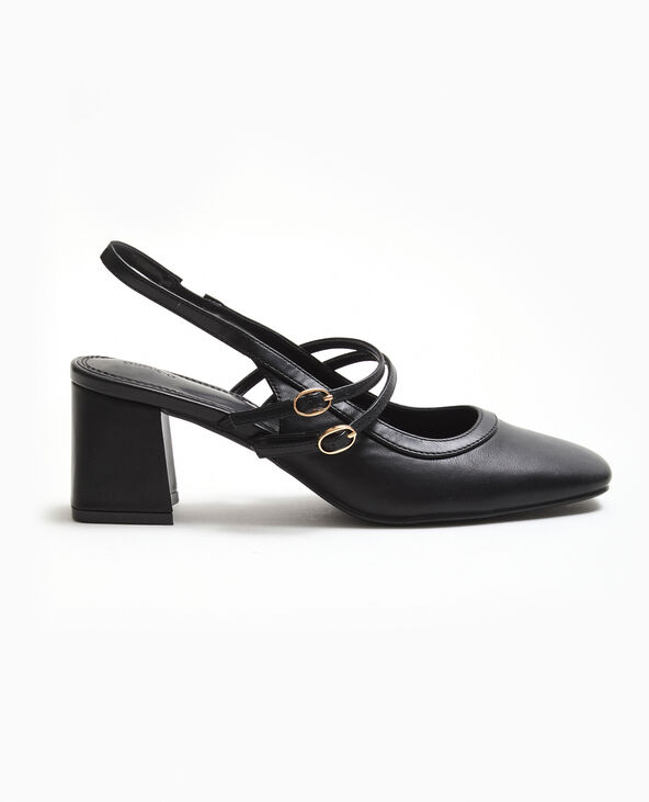 Babies bouts carrés avec talons ouverts noir - Pimkie