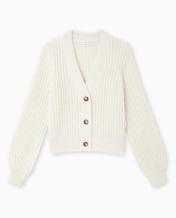 Gilet grosses mailles blanc - Pimkie