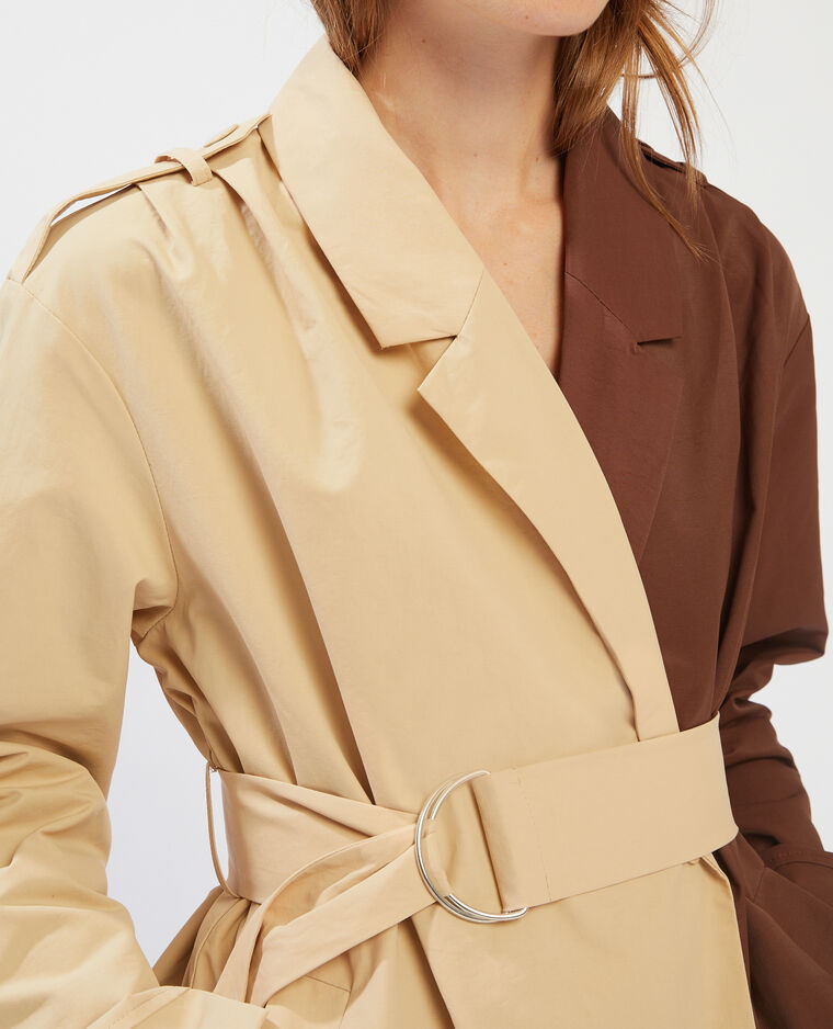 Trench long bicolore beige - Pimkie