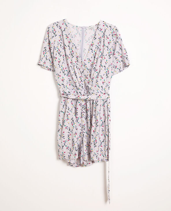 Combishort à fleurs violet - Pimkie