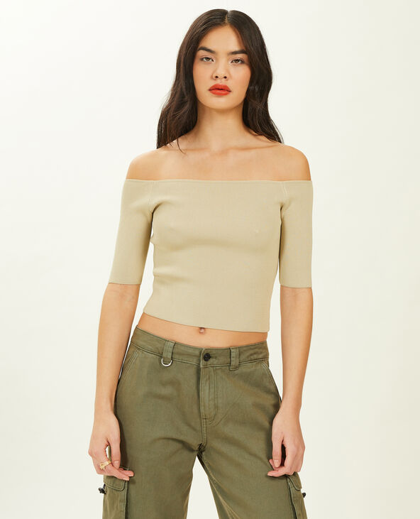 Top encolure Bardot sable - Pimkie
