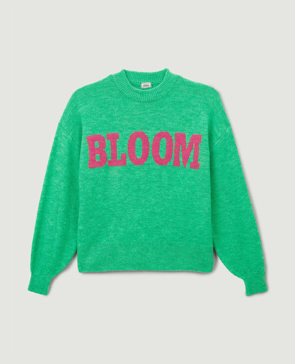 Pull en maille avec inscription