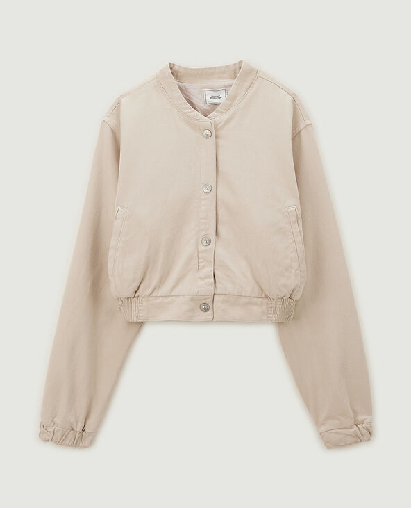 Bomber court en toile denim blanc - Pimkie