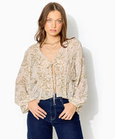 Blouse manches longues motif cachemire