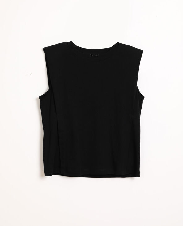 T-shirt à épaulettes noir - Pimkie