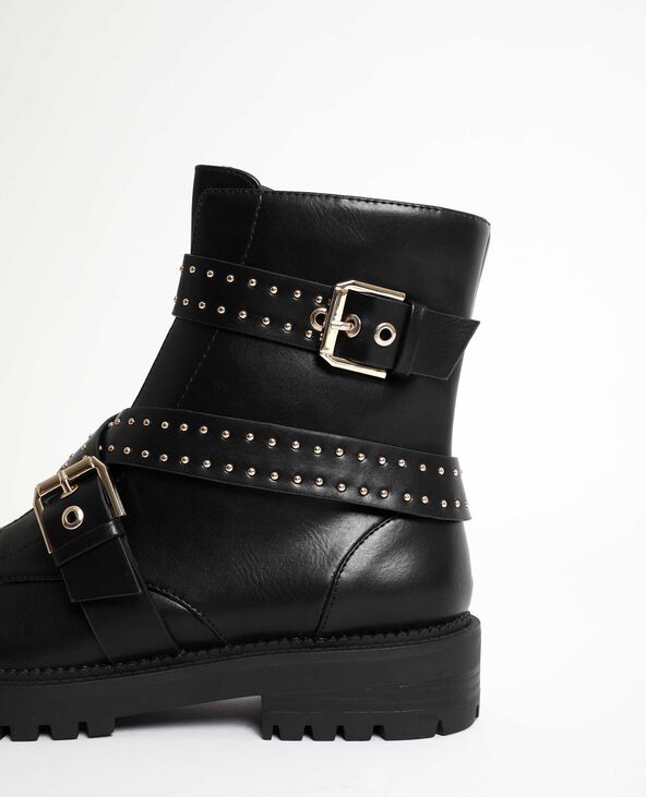 Bottines noires sangles online