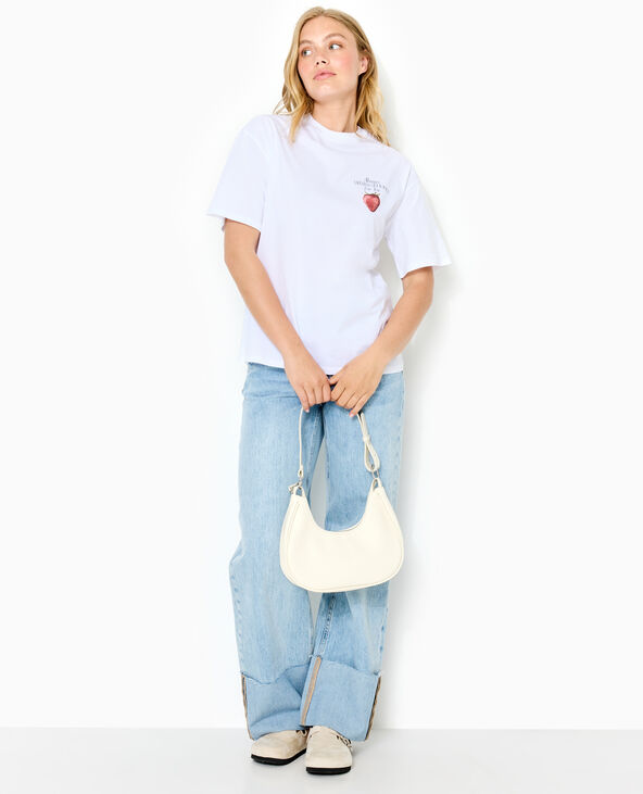 T-shirt oversize avec print poitrine et dos blanc - Pimkie