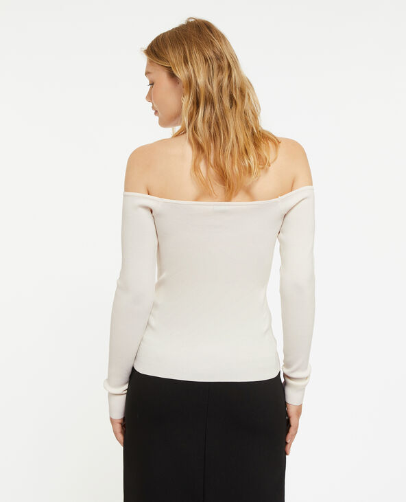 Pull encolure Bardot blanc - Pimkie