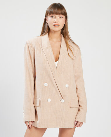 Blazer oversize vichy jaune - Pimkie