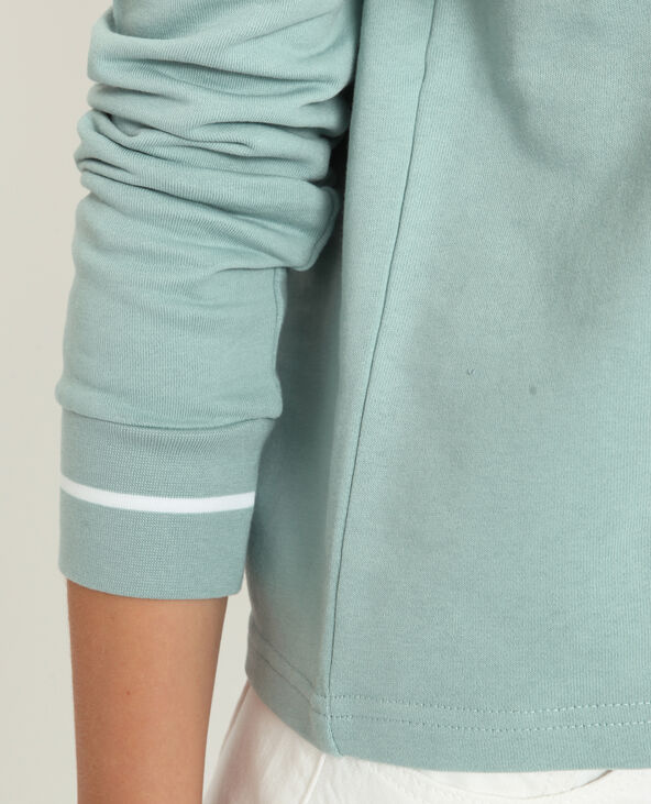 Sweat uni vert de gris - Pimkie