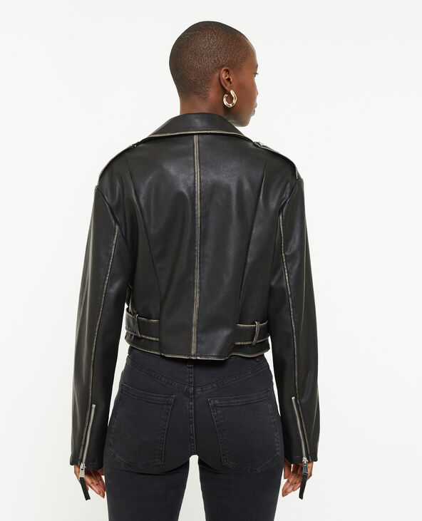 Blouson biker court noir - Pimkie