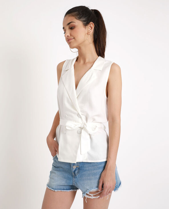 Chemisier sans manches blanc - Pimkie