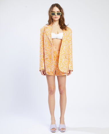 Veste oversize tissu gaufré jaune - Pimkie