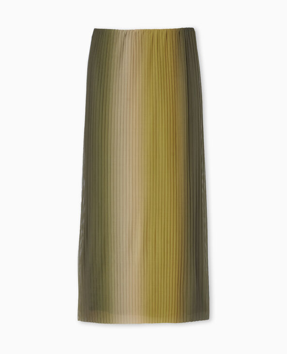 Jupe longue en tulle plissé vert clair - Pimkie
