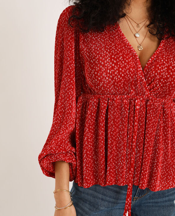 Blouse plissée rouge - Pimkie