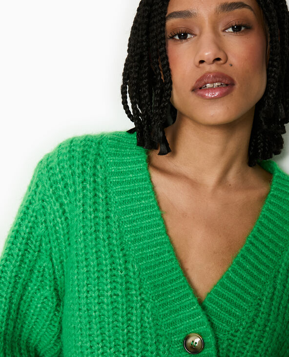Gilet grosses mailles vert - Pimkie