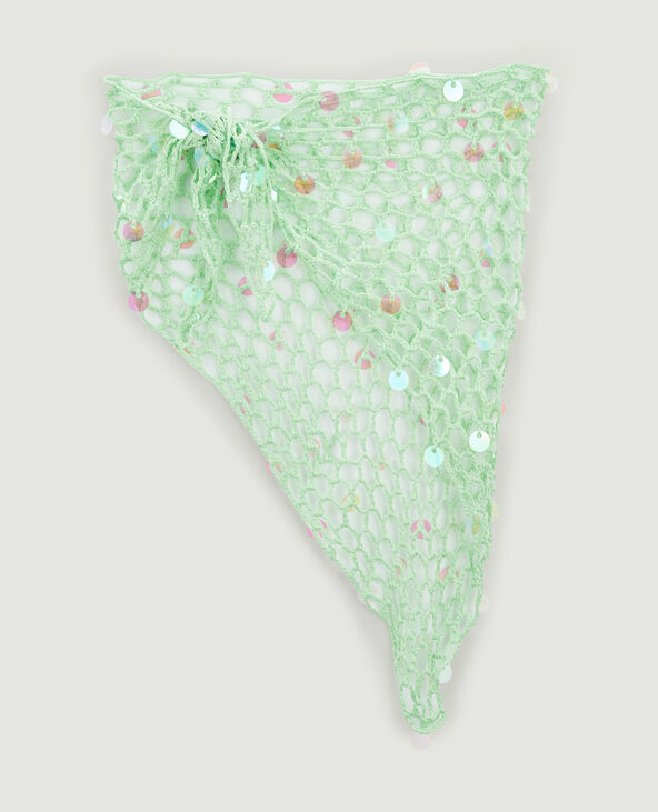 Paréo en filet avec sequins vert anis - Pimkie