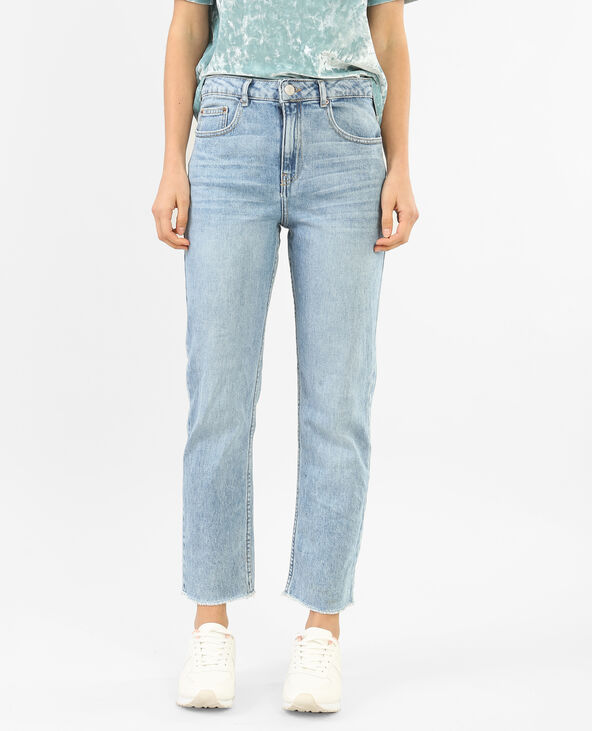 Jean droit 7 8 taille haute