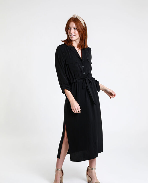 Robe chemise longue noir - Pimkie