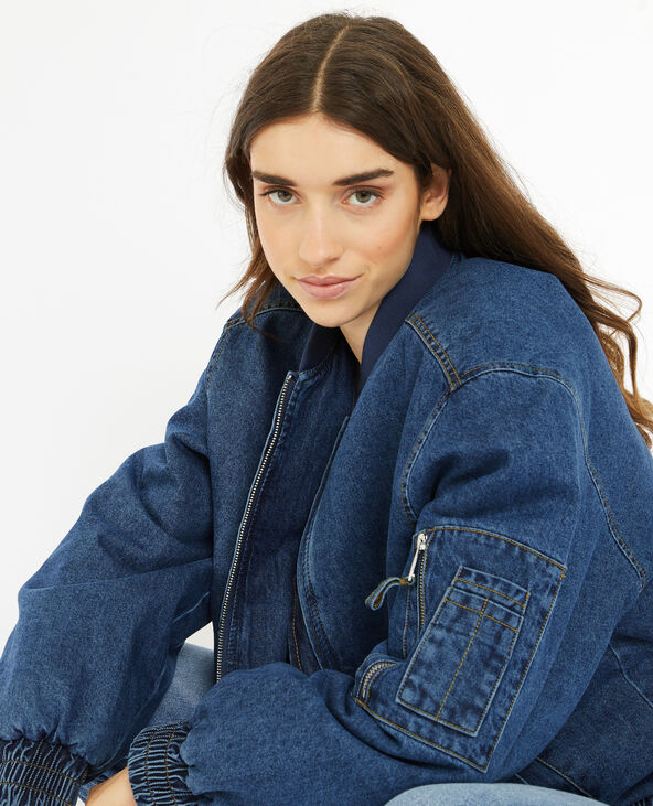 Bomber en jean bleu - Pimkie