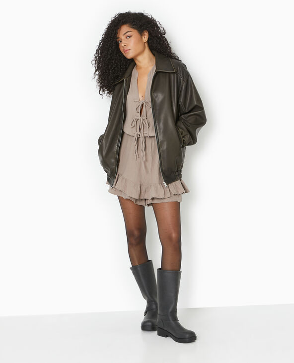 Robe combishort en gaze de coton beige - Pimkie