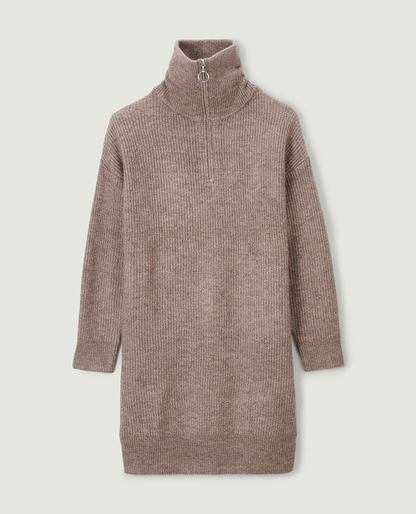Robe pull col camionneur beige - Pimkie