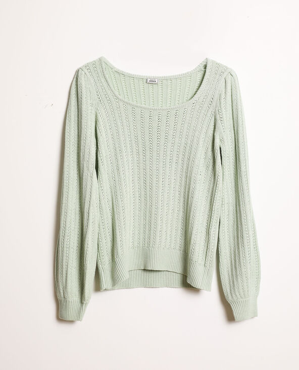 Pull ajouré vert clair - Pimkie