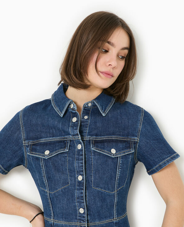 Robe courte et moulante en jean bleu - Pimkie