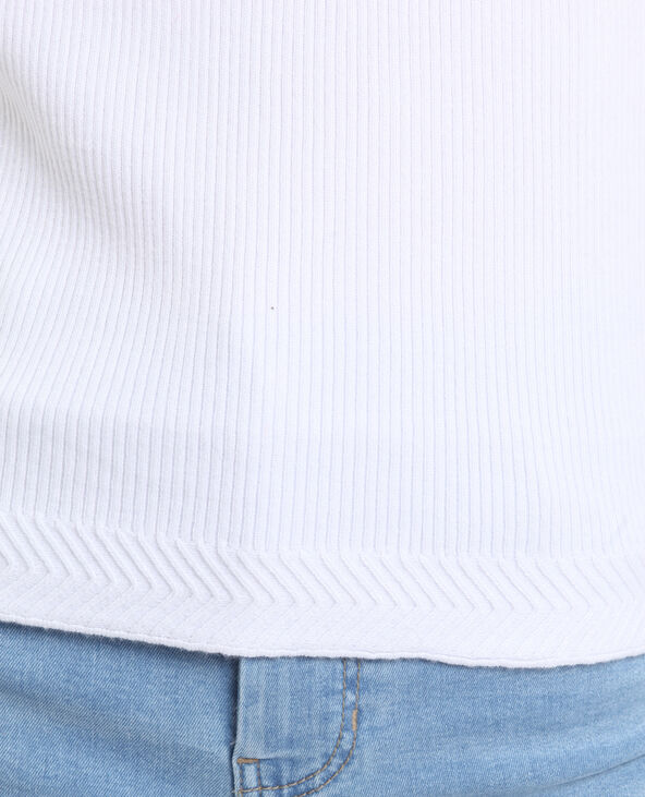 Cropped top côtelé blanc - Pimkie