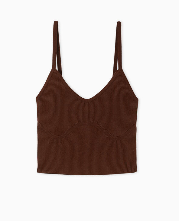 Débardeur court en maille marron - Pimkie