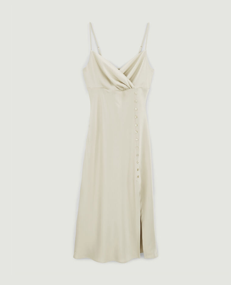 Robe longue satinée écru - Pimkie