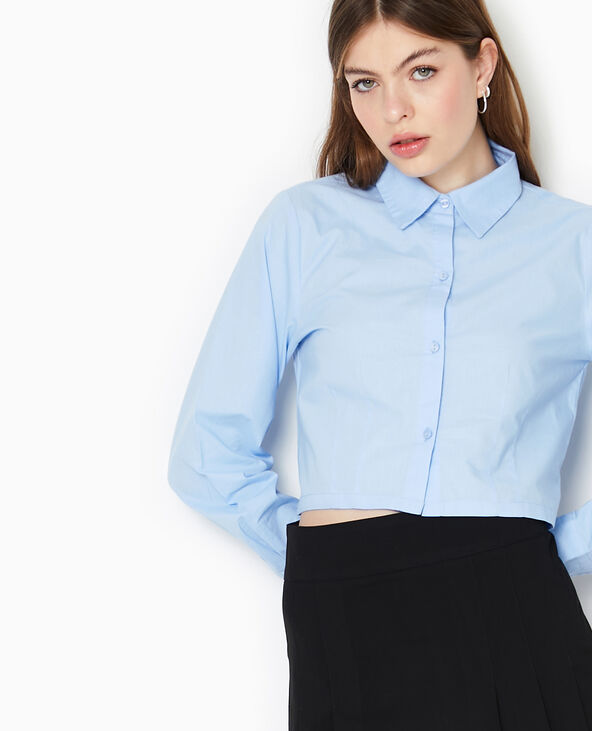 Chemise courte manches longues  bleu - Pimkie