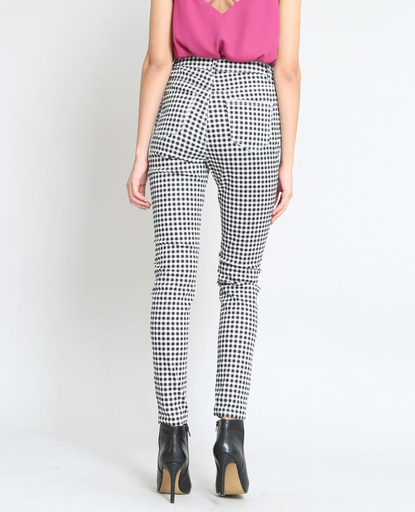 Pantalon skinny vichy blanc - Pimkie
